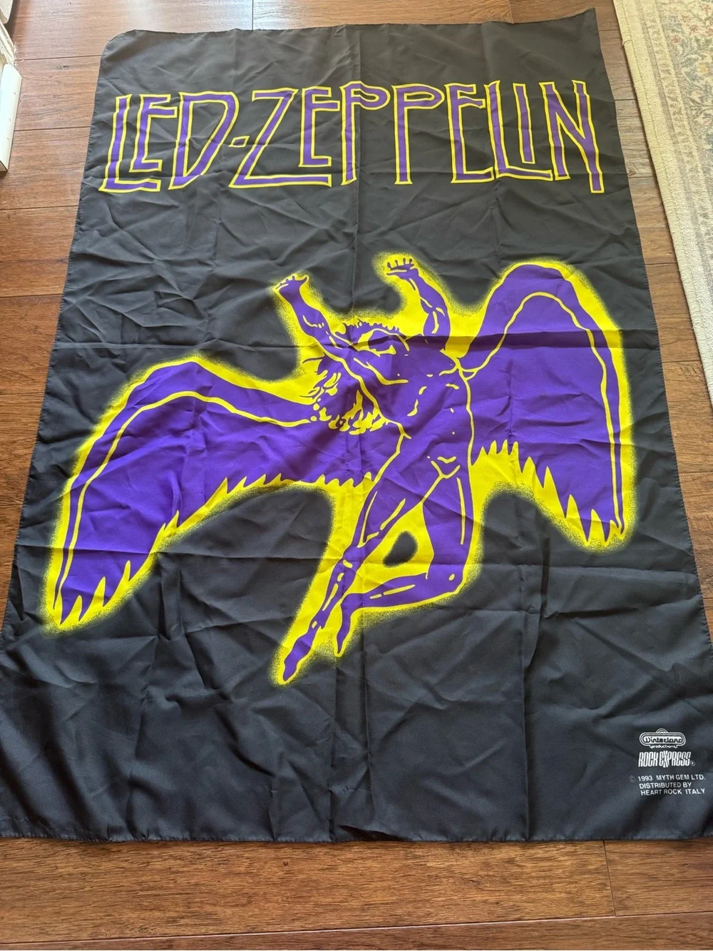 Led Zeppelin Black Purple Yellow Wall Banner EUC